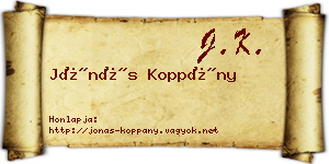 Jónás Koppány névjegykártya