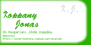 koppany jonas business card