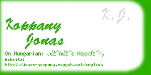 koppany jonas business card